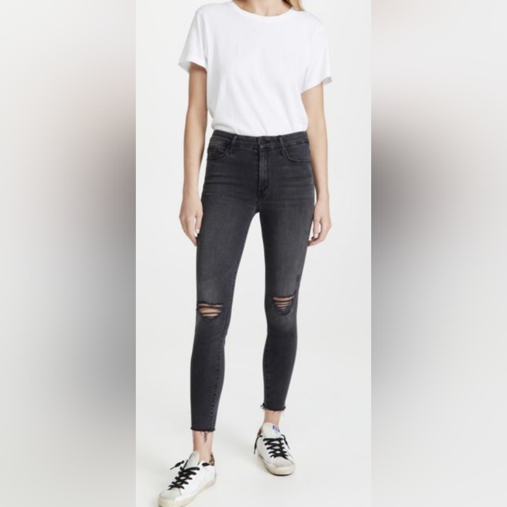 EUC MOTHER The Looker Frayed black distressed knees destroyed hems frayed by